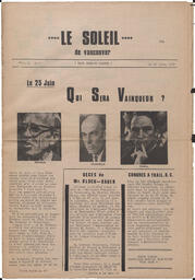 Le Soleil de Vancouver, June 21, 1968, page 1