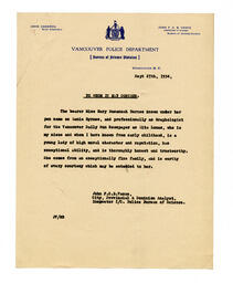 Reference letter from Vance: 27-Sep-34