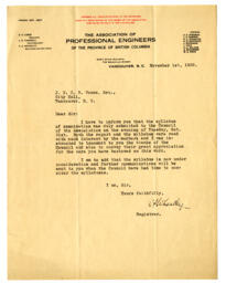 Letter to Vance from E.A. Wheatley: 01-Nov-22