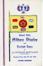 Royal Visit Military Display Souvenir Programme: 29-May-39