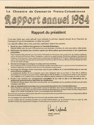   LA CHAMBRE DE COMMERCE, 1984   , page 1