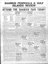 Saanich Peninsula And Gulf Islands Review Wed, September 29, 1937 (Page 1)