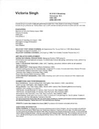 Victoria Singh Artist CV