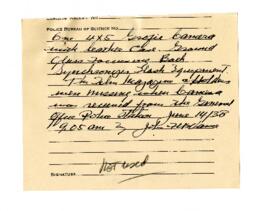 Certificate and Exhibits Returned, Health Department