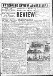 Saanich Peninsula And Gulf Islands Review Thu, November 17, 1927 (Page 1)