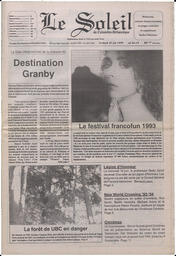 Le Soleil de Colombie-Britannique, June 25, 1993, page 1