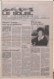 Le Soleil de Colombie, October 23, 1987, page 1