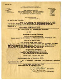 Certificate of Registration from The Association of Professional Engineers: 16-Dec-20