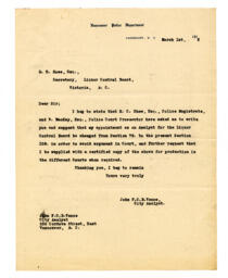 Letter to R.R. Hose, from Vance: 01-Mar-25