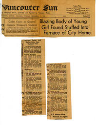 Vancouver Sun newspaper article: 27-Dec-38