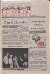 Le Soleil de Colombie, October 3, 1986, page 1