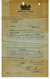 Summons to Witness to Give Evidence