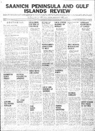 Saanich Peninsula And Gulf Islands Review Wed, September 28, 1938 (Page 1)
