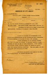 Certificate of City Analyst