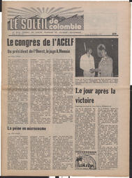 Le Soleil de Colombie, August 27, 1976, page 1