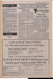 Le Soleil de Colombie, August 24, 1984, page 11