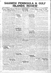 Saanich Peninsula And Gulf Islands Review Wed, November 13, 1935 (Page 1)