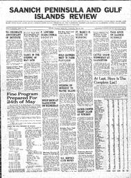 Saanich Peninsula And Gulf Islands Review Wed, May 22, 1940 (Page 1)