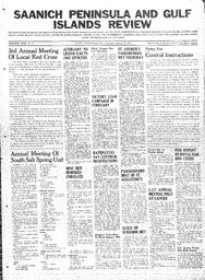 Saanich Peninsula And Gulf Islands Review Wed, January 21, 1942 (Page 1)