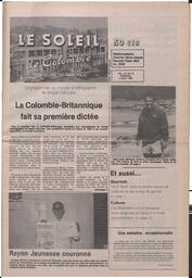 Le Soleil de Colombie, August 3, 1990, page 1