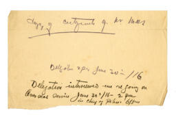 Note about delegation interview date: [1916]