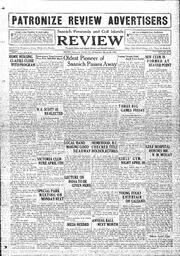 Saanich Peninsula And Gulf Islands Review Wed, March 29, 1933 (Page 1)