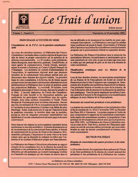   LE TRAIT D'UNION, 1991   , page 1
