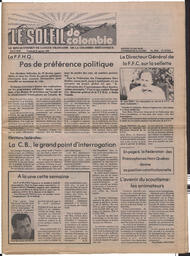 Le Soleil de Colombie, January 25, 1980, page 1
