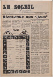Le Soleil de Vancouver, August 3, 1973, page 1