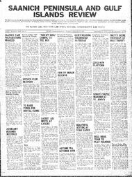 Saanich Peninsula And Gulf Islands Review Wed, September 13, 1939 (Page 1)