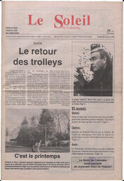 Le Soleil de Colombie, March 22, 1991, page 1