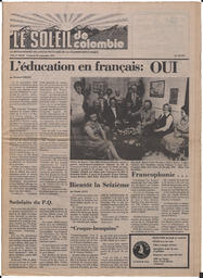 Le Soleil de Colombie, September 22, 1978, page 1