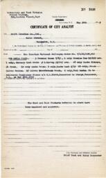 Certificate of City Analyst