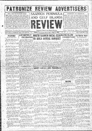 Saanich Peninsula And Gulf Islands Review Thu, September 1, 1927 (Page 1)