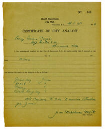 Certificate of City Analyst: 21-Feb-16