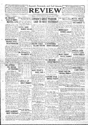 Saanich Peninsula And Gulf Islands Review Wed, December 6, 1933 (Page 1)