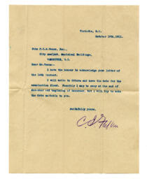 Letter to Vance from [illegible]: 19-Oct-11
