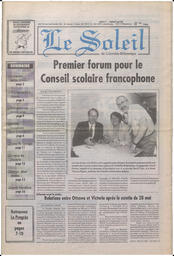 Le Soleil de Colombie-Britannique, May 31, 1996, page 1