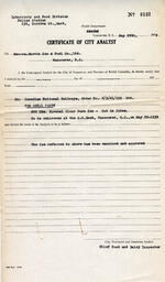 Certificate of City Analyst for Royal Party, no 6132: 29-May-39