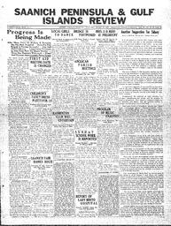 Saanich Peninsula And Gulf Islands Review Wed, January 13, 1937 (Page 1)