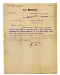 Letter to Vance from Geo. Hannanay: [190-]-08-25