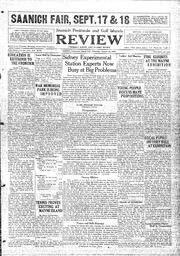 Saanich Peninsula And Gulf Islands Review Thu, August 22, 1929 (Page 1)