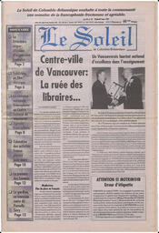 Le Soleil de Colombie-Britannique, March 7, 1997, page 1