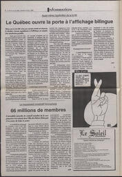Le Soleil de Colombie-Britannique, July 9, 1993, page 2