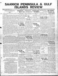 Saanich Peninsula And Gulf Islands Review Wed, October 28, 1936 (Page 1)