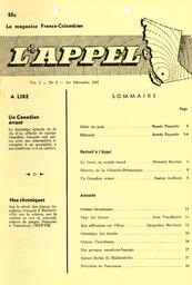   L'APPEL, LE MAGAZINE FRANCO-COLOMBIEN, 1967   , page 1