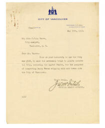 Letter to Vance, from J.W. Mclntosh: 20-May-32