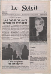 Le Soleil de Colombie, August 23, 1991, page 1