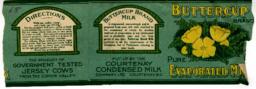 Buttercup Evaporated Milk Label