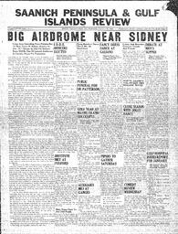Saanich Peninsula And Gulf Islands Review Wed, February 16, 1938 (Page 1)